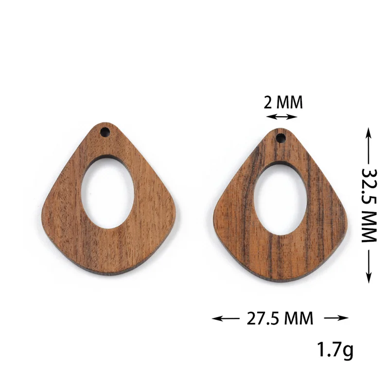 50PCS Mix Natural Wood Geometric Charms For Earring Bracelet Connectors Findings DIY Pendants Flatback Vintage Jewelry Making