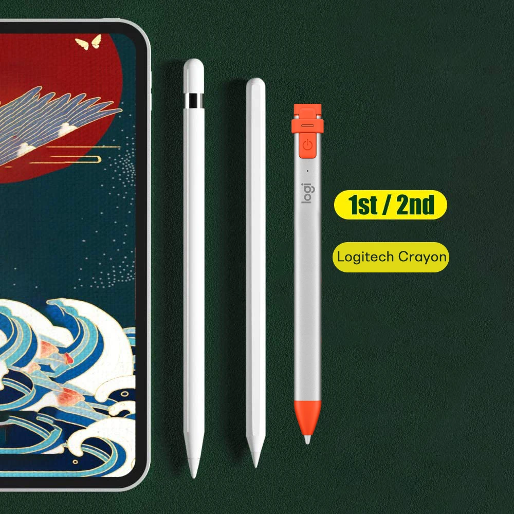Peilinc Pencil Tips for Apple Pencil 1st / 2nd Generation, 2B Soft Double-Layered iPad Pencil Tip, White & Black Stylus Nib