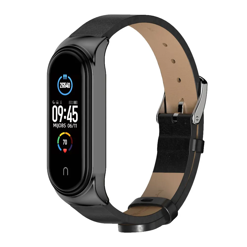 Cho Mi Ban Nhạc 5 Dây Da Đeo Cổ Tay Dành Cho Xiaomi Mi Band 6 Vòng Tay Thể Thao Miband 4 3 Thông Minh đồng Hồ Mi5 Dây Correa