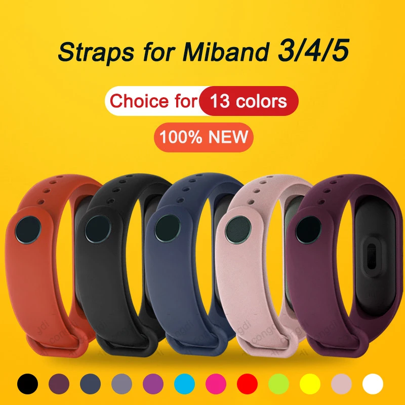Pulseira de Silicone para Xiaomi Mi Band, Pulseira de Relógio, Pulseira de Substituição, Mi Band 4, 3, 5, 6