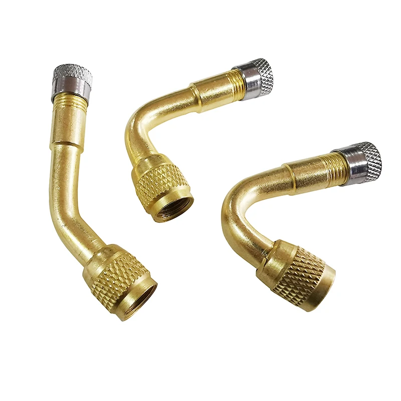 Inflation Tube 45/90/135 °Angle Brass Air Tyre Valve Stem with Extension Adapter for Car Truck Motorcycle Cycling Accessories