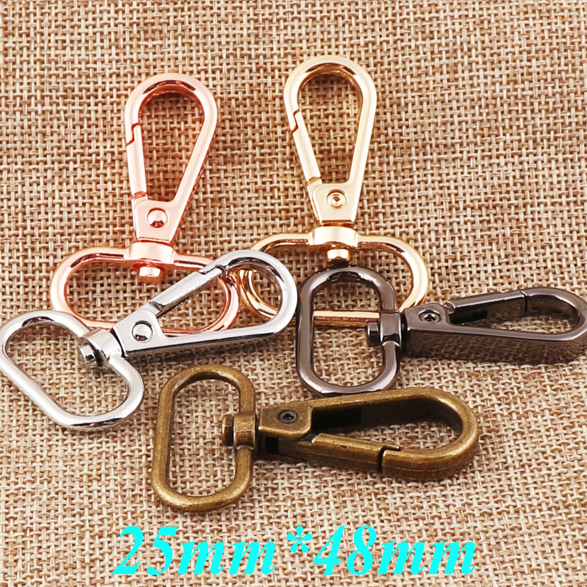 

1" Lobster Swivel Clasps 12 pcs Antique Bronze/Pale Gold/Silver/Rose Gold/Gunmetal 25mm Alloy Claws Connector Snap Purse Hook