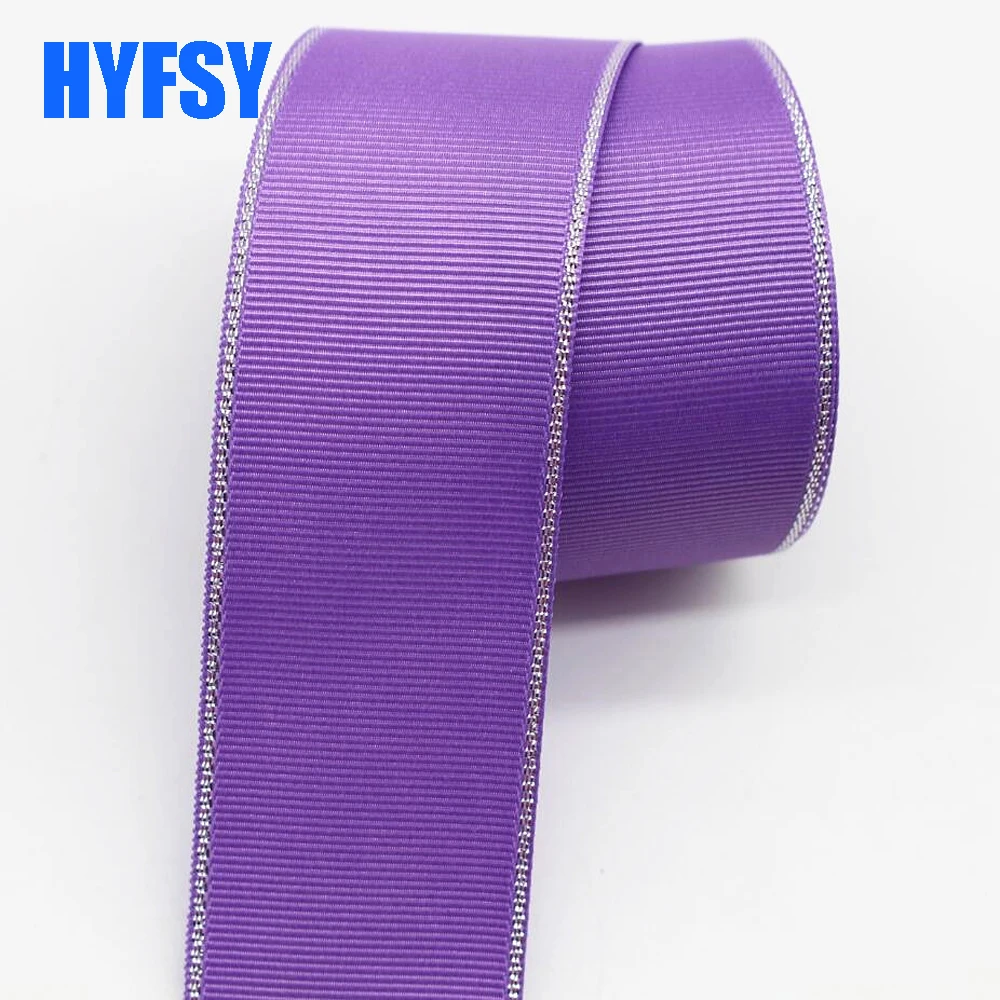 10 Yards10MM16MM25MM38MM Silver Edge Ribbon DIY Handmade Materials Gift Wrap Wedding New Year Decoration Grosgrain For Crafts