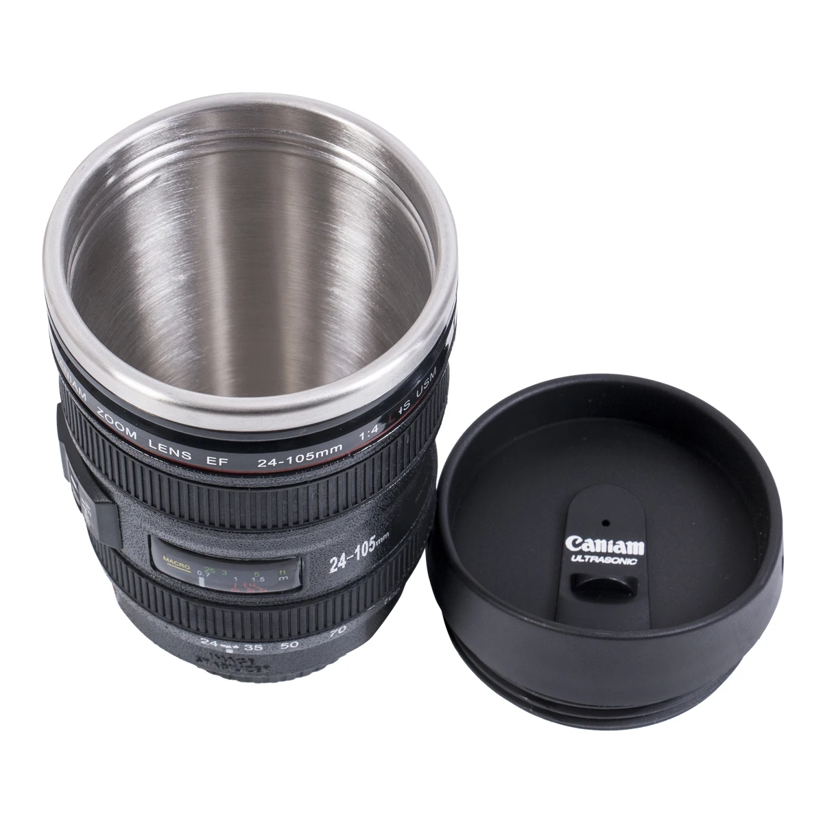 Creative 400mL liner Camera Lens Shaped Stainless Steel Water Cup Coffee Tea Thermos Mug Creative Cups And Mugs With Lid