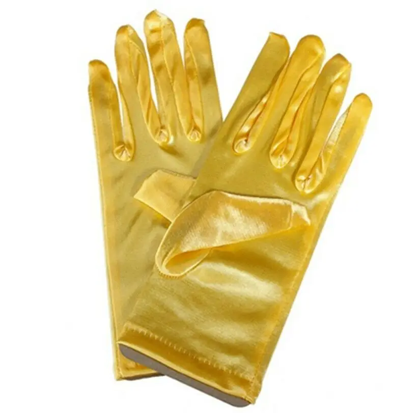 Gants de soirée en Satin élastique, couleur unie, pour bal de mariage, taille unique, 2022