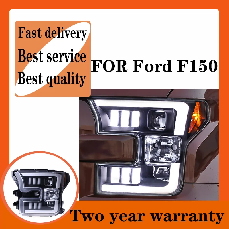 

For Ford F150 2015 2016 2017 Headlight F-150 LED DRL LED Sequential turn signal Xenon low beam Halogen high beam