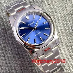 Bliger 36mm blue green pink dial NH35A PT5000 MIYOTA 8215 Automatic Mens Watch Sapphire Crystal Green Luminous Bracelet