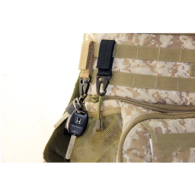 Tactical Carabiner Backpack Hooks Olecranon Molle Hook For Belt&Vest Survival Gear Nylon Keychain Hunting Clothing Accessories