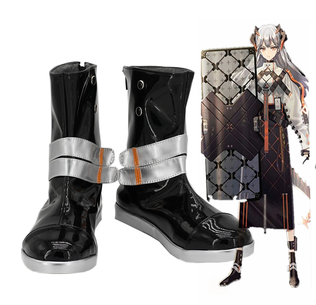 Game Arknights Saria Cosplay Laarzen Zwart Lederen Schoenen Custom Made Elke Maat Voor Jongens En Meisjes Halloween Cosplay