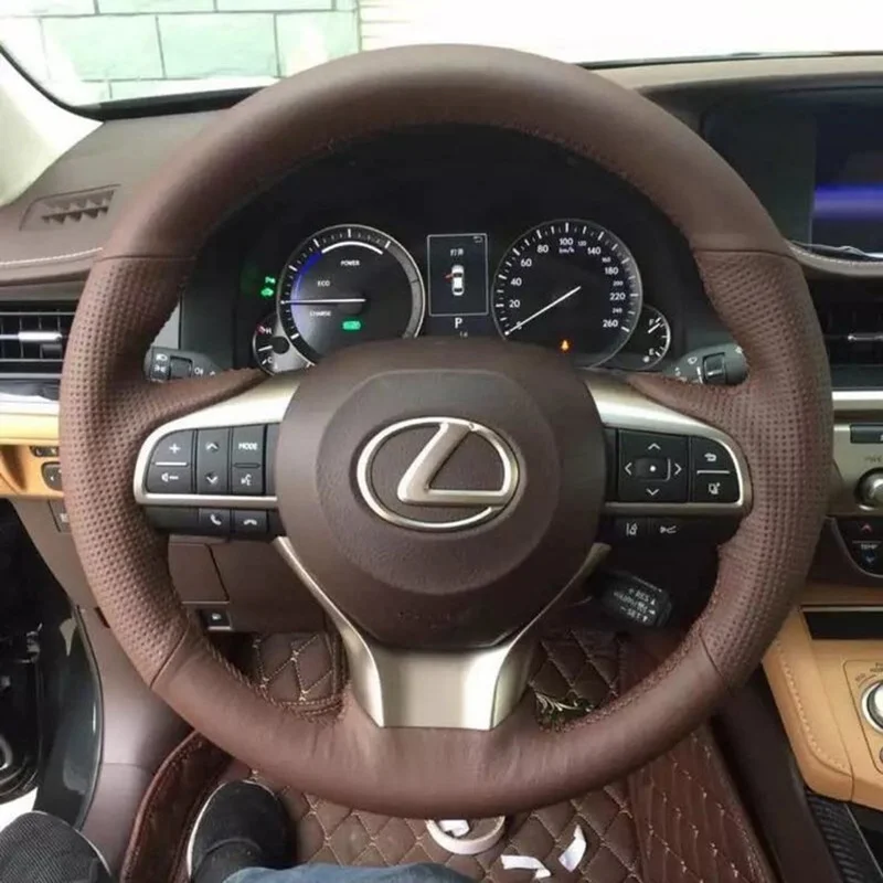 

For Lexus es300 nx200 ES RX DIY custom suede leather car interior steering wheel cover car wheel cover