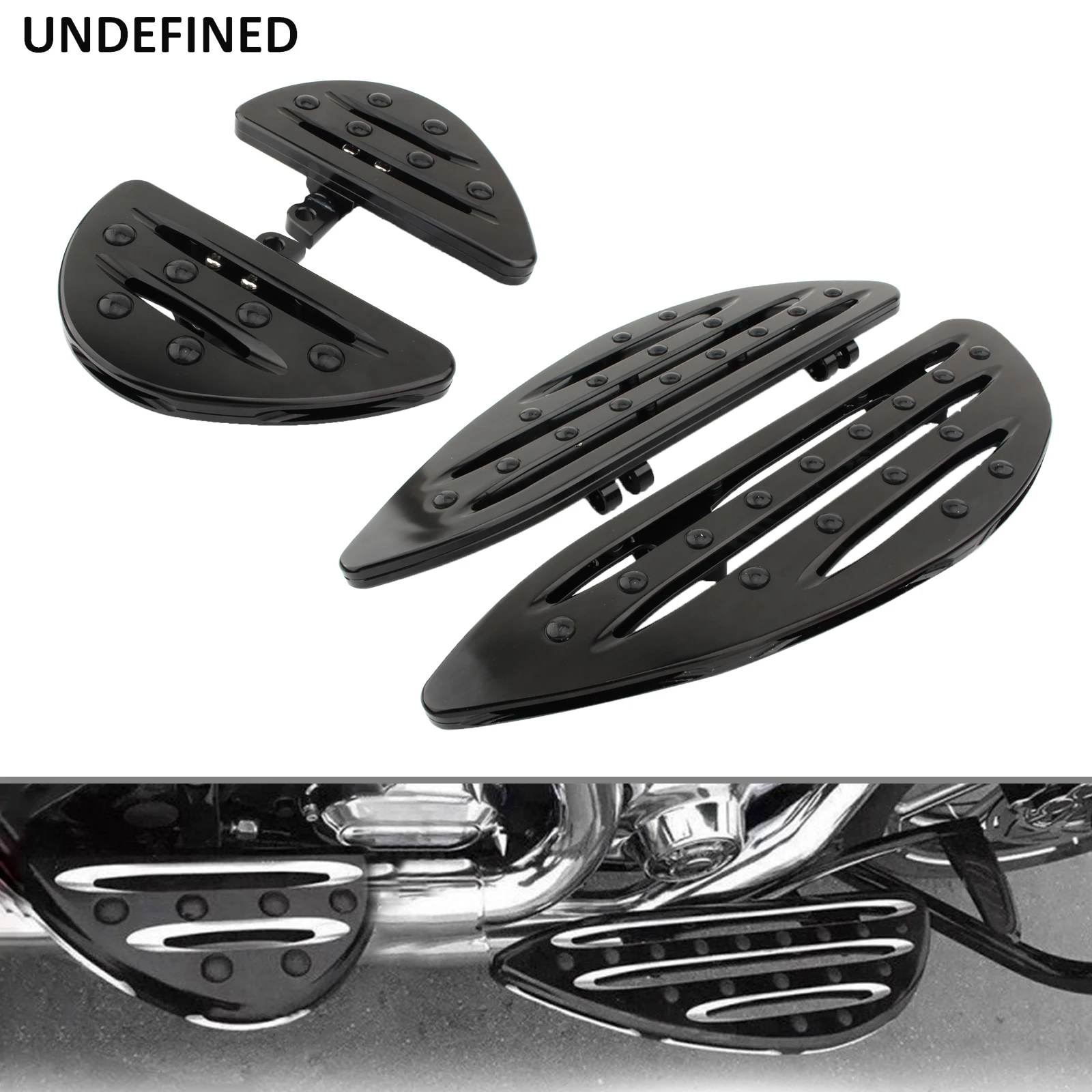 

Foot Pegs Motorcycle Driver Passenger Floorboard Footrests CNC Cut Front Rear Foot Rest For Harley Touring Dyna FLD Softail FLST