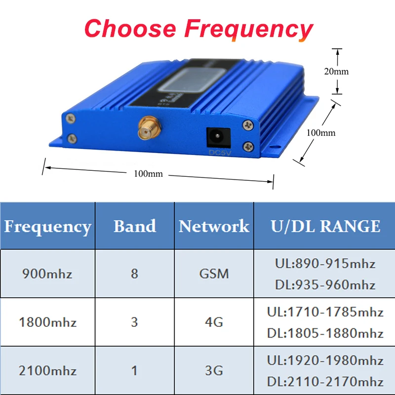 Cellular Amplifier GSM 2G 900 3G UMTS 2100 4G LTE 1800MHZ DCS Signal Booster Cell Mobile Phone  + Antenna + 10m Cable Repeater