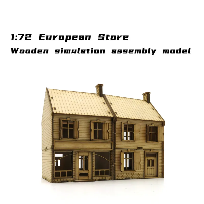 1/72 European Store Scene Model Rural Architecture Wooden Assembly Model Miniature House Landscape Handmade Toys