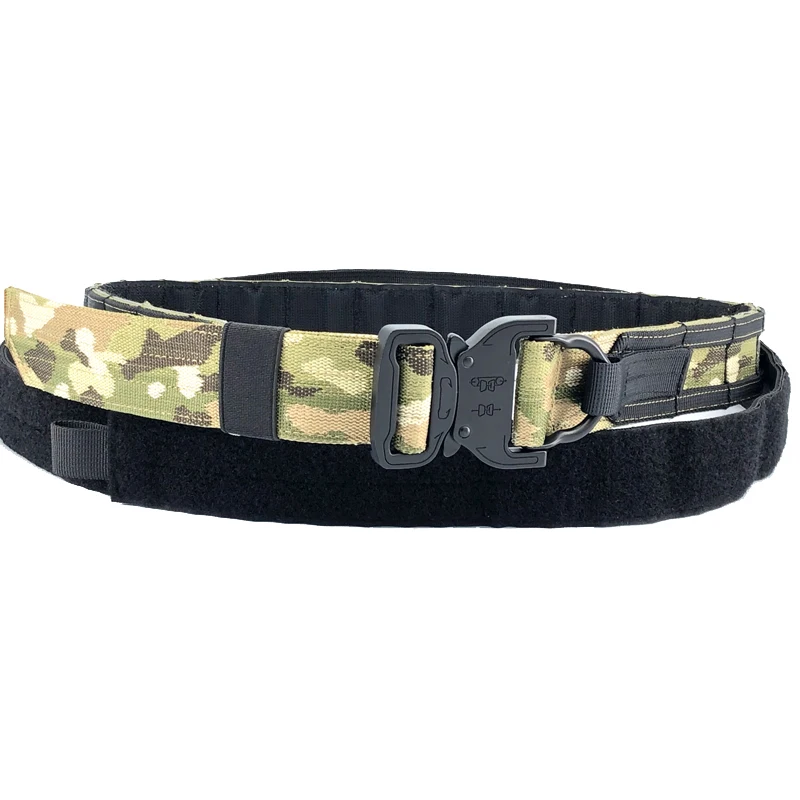 Tactical Belt Airsoft Molle Battle Belt Combat Shooting Double Layer Multicam Fighter Belt Equipment Hunting Gear