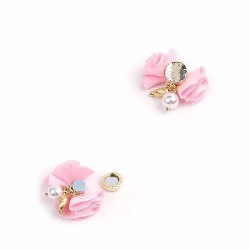 5 Chiếc Vải Nơ/Hoa 3d Móng Tay Nghệ Thuật Trang Trí Từ Có Thể Tháo Rời Mặt Dây Chuyền Đồ Trang Trí Dán Móng Tay Phụ Kiện Trang Sức