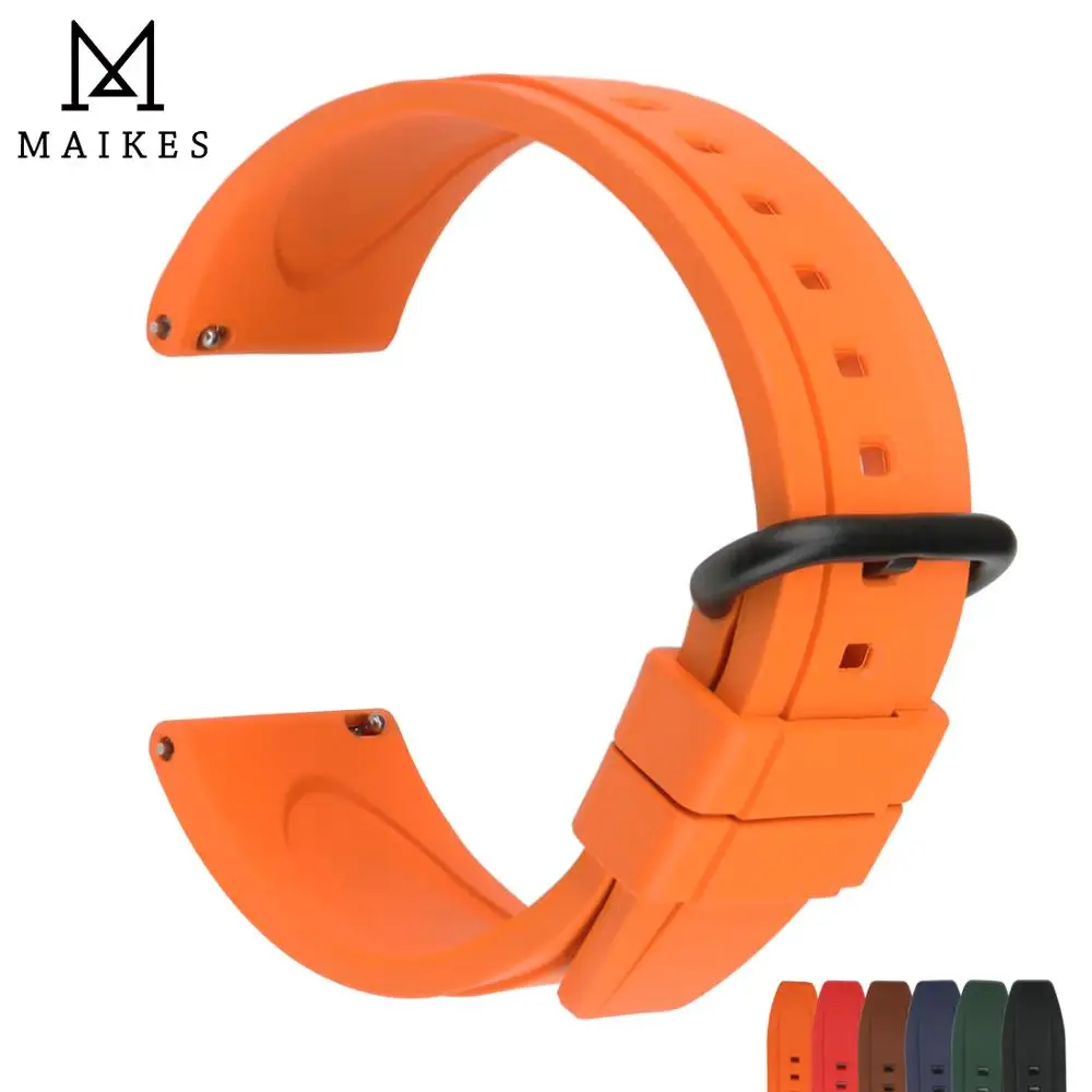 Quick Release Watch Bands 20mm 22mm Watch Accessories Orange Sport Rubber Watch Strap Case For Smart Watch Band