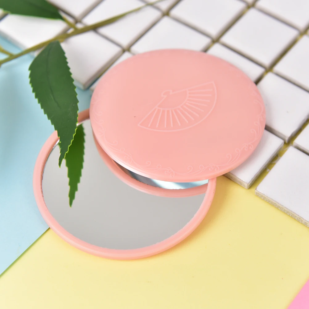 Cute 1pcs Mini Pocket Makeup Mirror Cosmetic Compact Metal Mirrors Color Random Dia 7cm