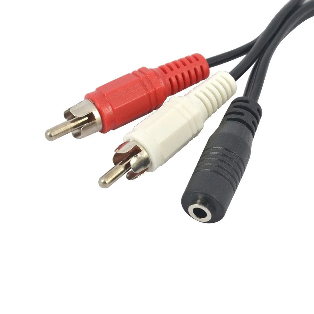 3.5mm Jack do 2RCA kabel stereofoniczny kabel Audio 3.5mm Jack żeńskie do 2RCA gniazdo męskie do słuchawek AUX Y Adapter do wzmacniaczy DVD