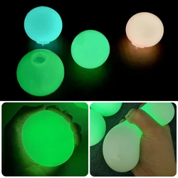 45/65mm Sticky Wall Ball Stress Relief Ceiling Balls Soft TPR Kids Decompression Toy Tossing Squash Ball Luminous Target Ball