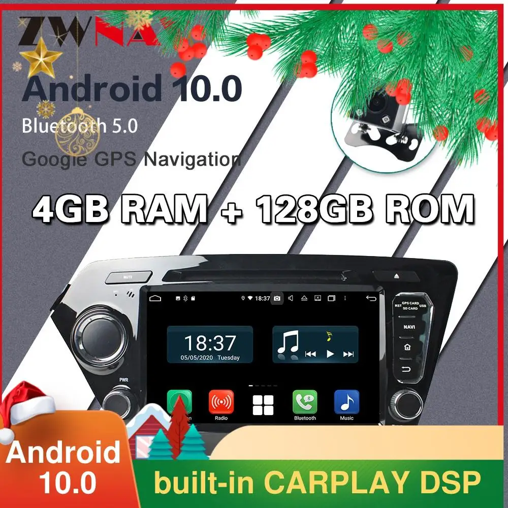 4G 128G CARPLAY Android 10 Car Radio Multimedia video Player autoradio audio For KIA RIO 3 4 k2 2010-2017 stereo Navigation GPS