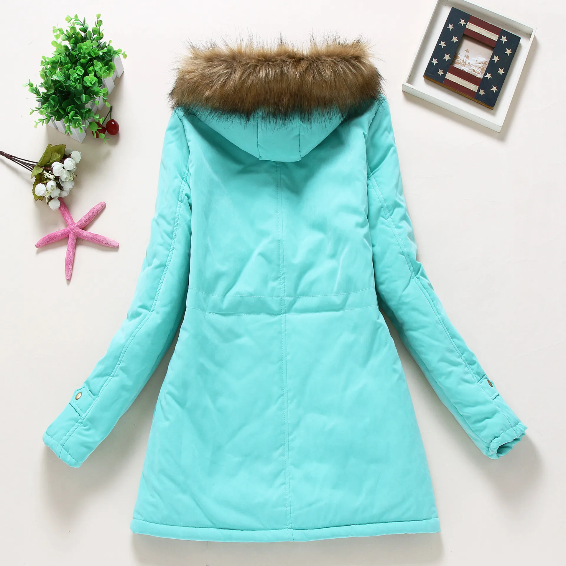 Winter women coat 2019 Women\'s Parka Casual Outwear Military Hooded fur Coat Down Jackets Winter Coat for Female CC001