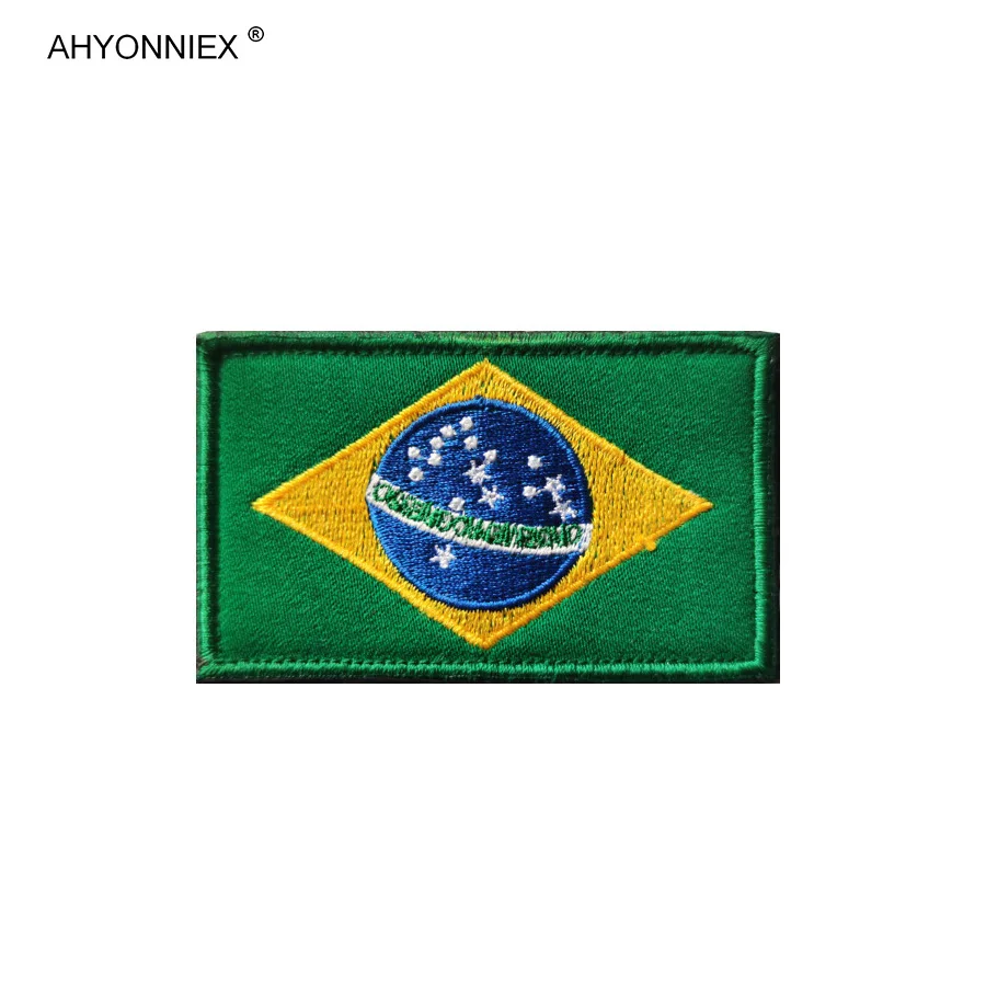 AHYONNIEX 1PC 3D USA Canada Brazil Mexico Chile North And South America Country Flag Patches Armband Backpack Sticker Cloth DIY