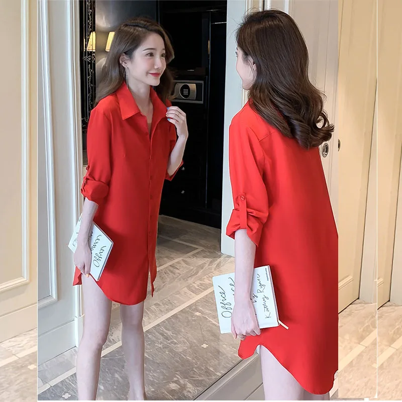 Blouses and Shirts Long Sleeves New Design Female Sexy Tops Wine Red Color Clothing for Women 2021