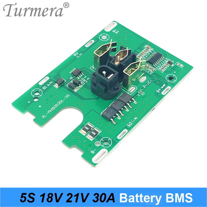 Turmera 5S 18V 21V 30A 리튬 이온 리튬 배터리 BMS 18650 배터리 스크루 드라이버 shura 충전기 보호 보드 적합 21V