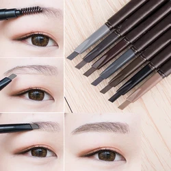 5 Color Double Ended Eyebrow Pencil Waterproof Long Lasting No Blooming Rotatable Triangle Eye Brow Tattoo Pen Makeup