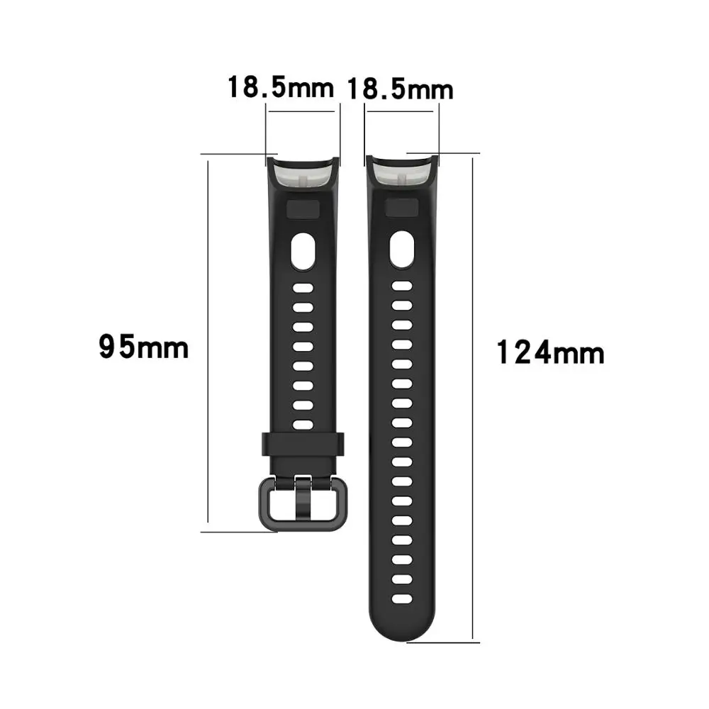 Soft Sport Silicone Wrist Strap Replacement Watch Band for HUAWEI Band 4 / Honor Band 5i Wristbands Buckle Smart Watch Accessory