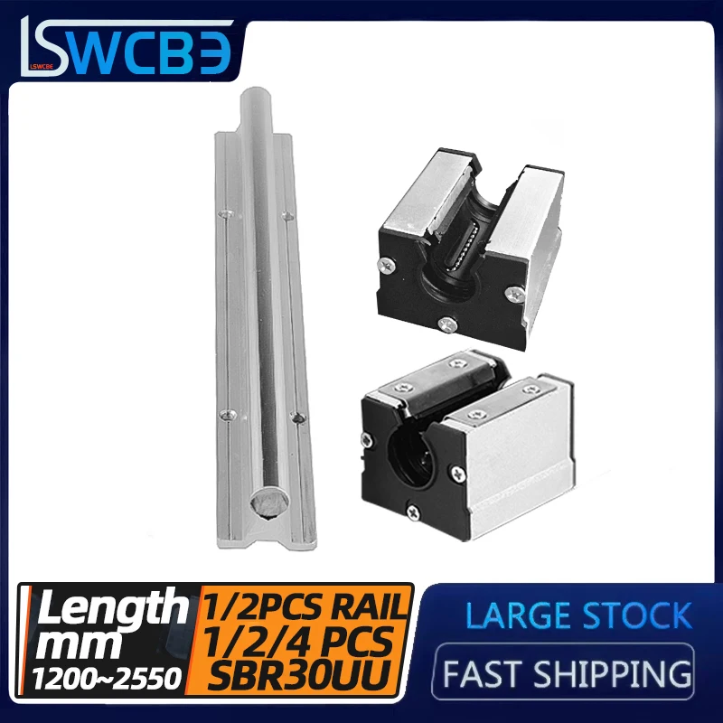 Open box type linear guide slider, SBR30 rail, Dustproof, dustproof+pressure plate L=1200-2250mm，Woodworking track