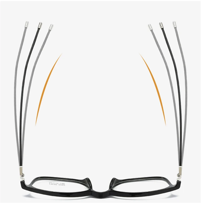 TR90 Quadratische Korrektionsbrille, Unisex, Stahldrahtbein, Kurzsichtigkeitsbrille, transparente Dioptrien -0,5 -1,0 -1,5 -2,0 bis -6,0 – Detail 6