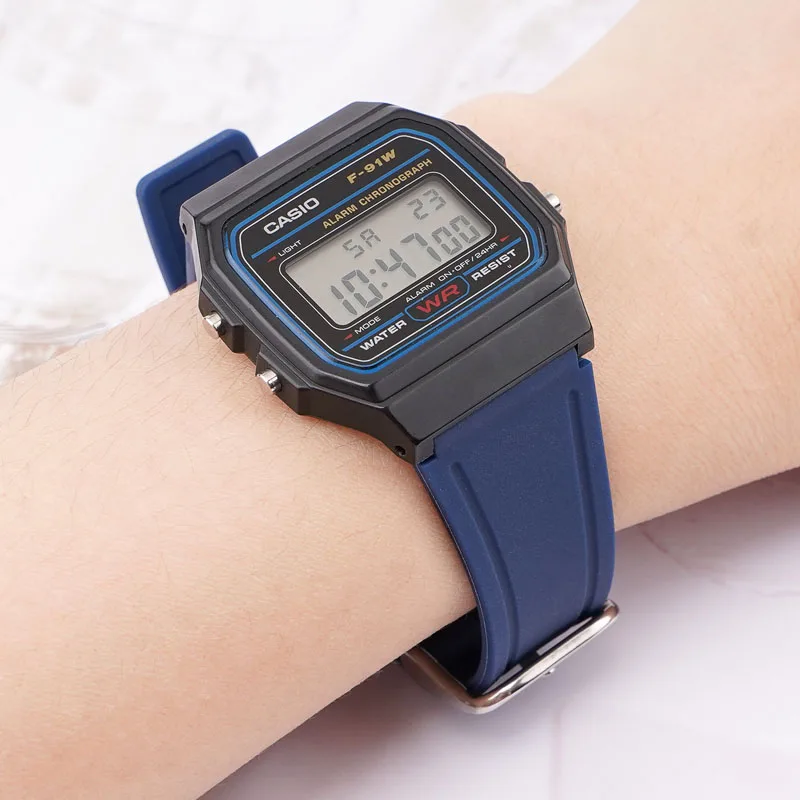 Colorful Silicone Watch Strap for Casio F91W/F84/F105/108/A158/168/AE1200/1300 Replacement Fashion Soft Watch Bracelet Watchband