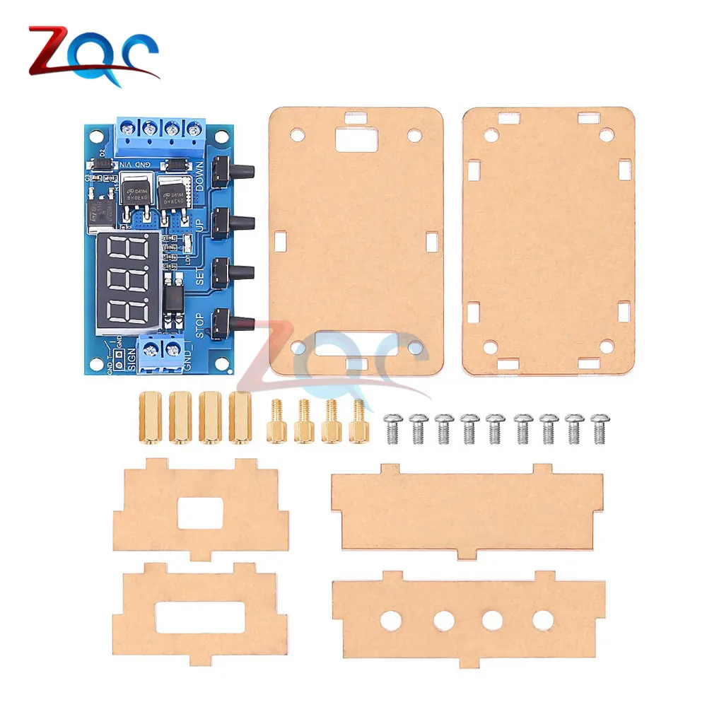 DC 5V-36V 12V 24V Dual MOS LED Digital Time Delay Relay Trigger Cycle Timer Delay Switch Circuit Board Timing Control With Case