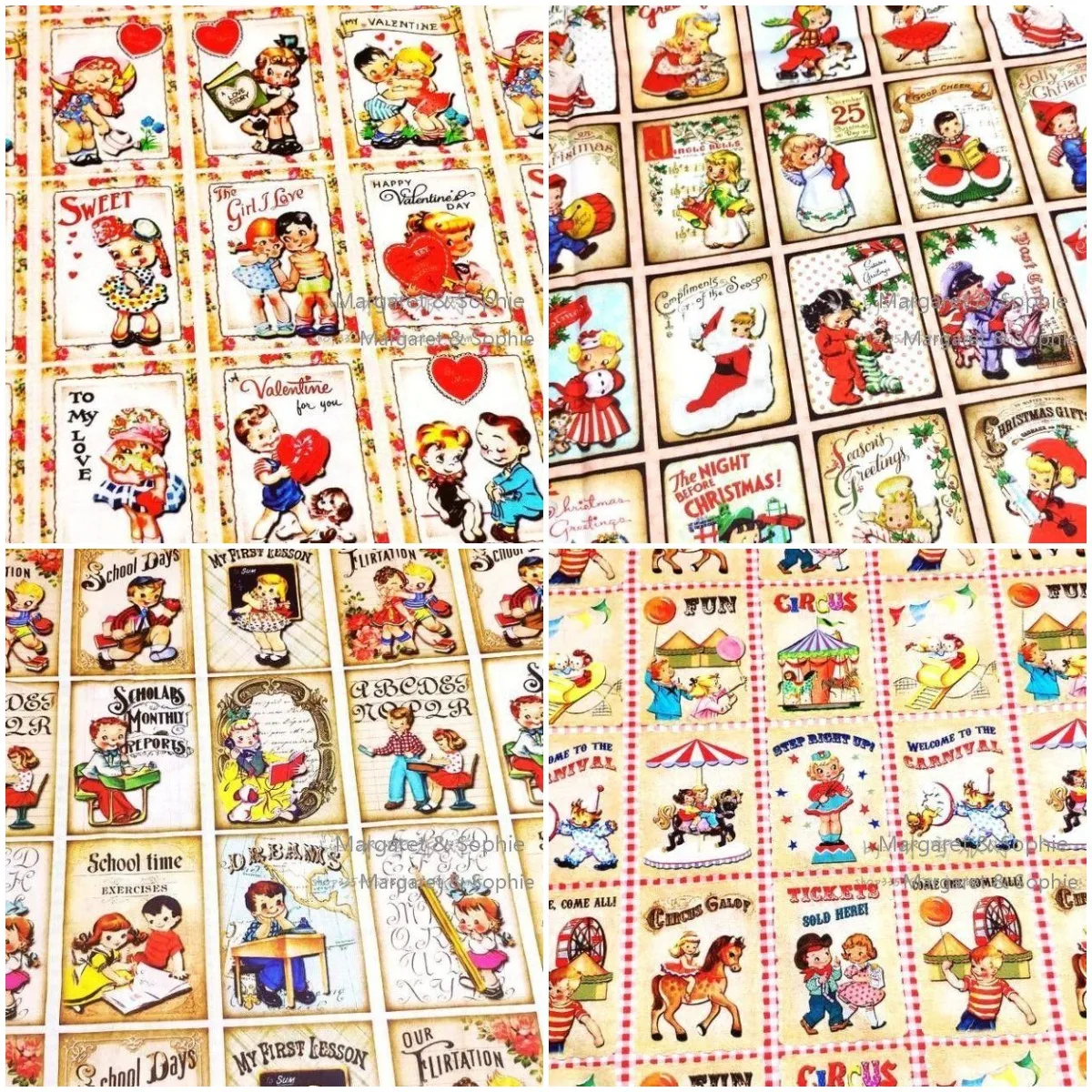 HOT Cartoon Girls Print Cotton Fabric By The Meter,DIY Quilting Needlework Patchwork Poplin Material,Sew Clothes Dress Fabrics