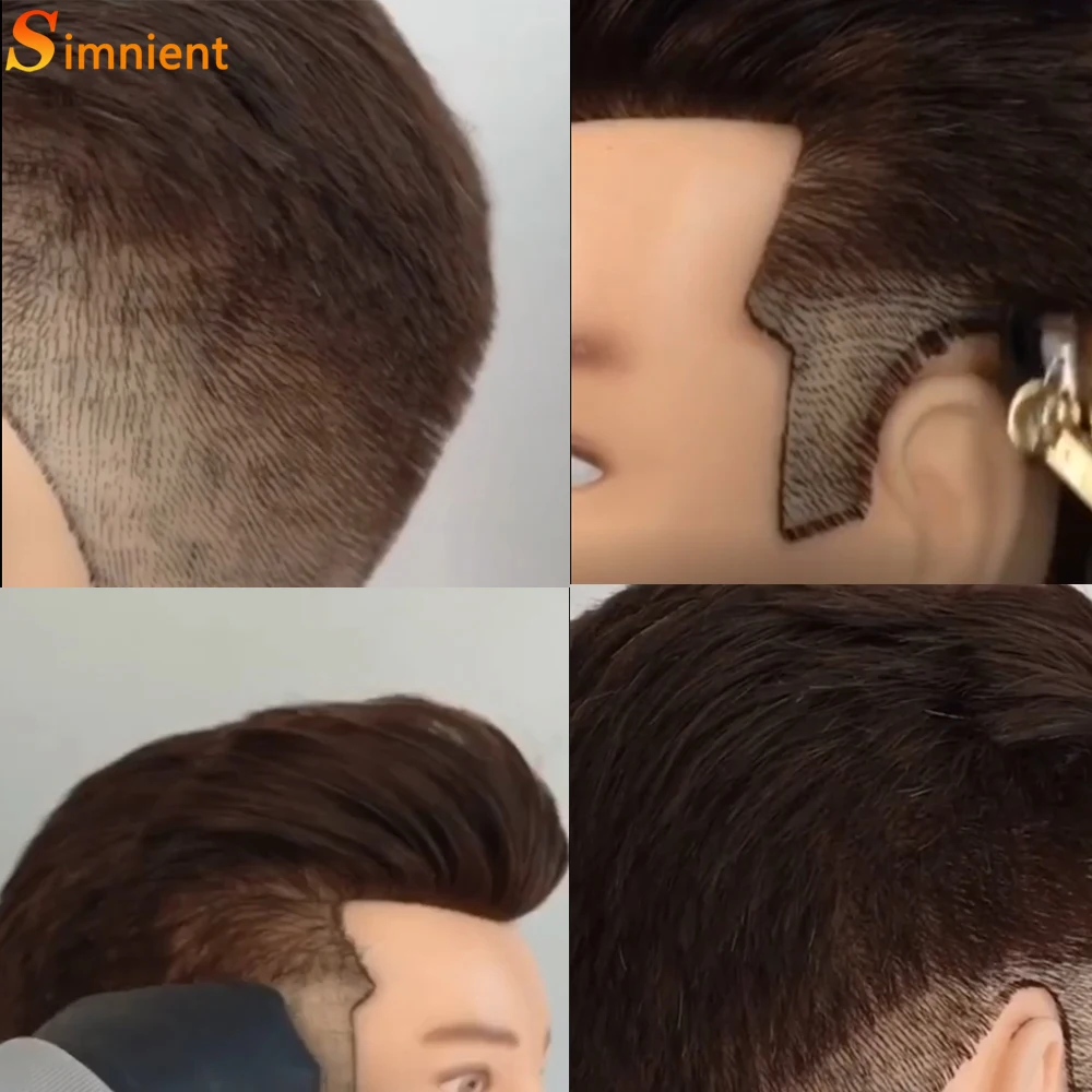 Simnient Male Mannequin Training Head With 100% Real Human Hair For Hairdressers Salon And School Hairdressing Practice Cutting