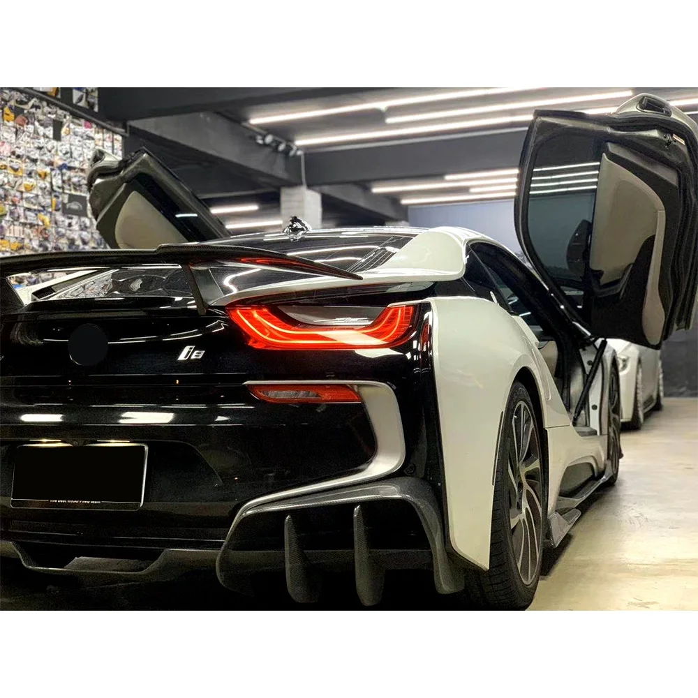 Real Carbon Fiber Rear Trunk Lip Wing Spoiler for Bmw I8 2014-UP Auto Racing Car Styling Tail Boot Body Kit