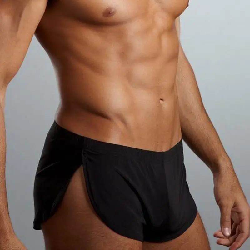 Shorts de boxer sexy confortável masculino, roupa interior masculina, U bolsa convexa de seda, cuecas tamanho XXL, venda de fábrica, novo, verão