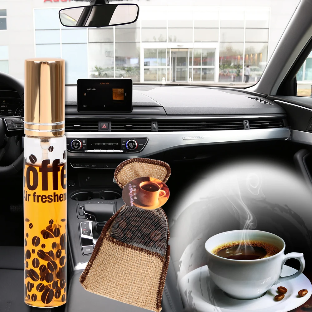 LEEPEE 2 piece/set Car Perfume Coffee Air Freshener Coffee Bean Ornament Interior Accessories Car-styling