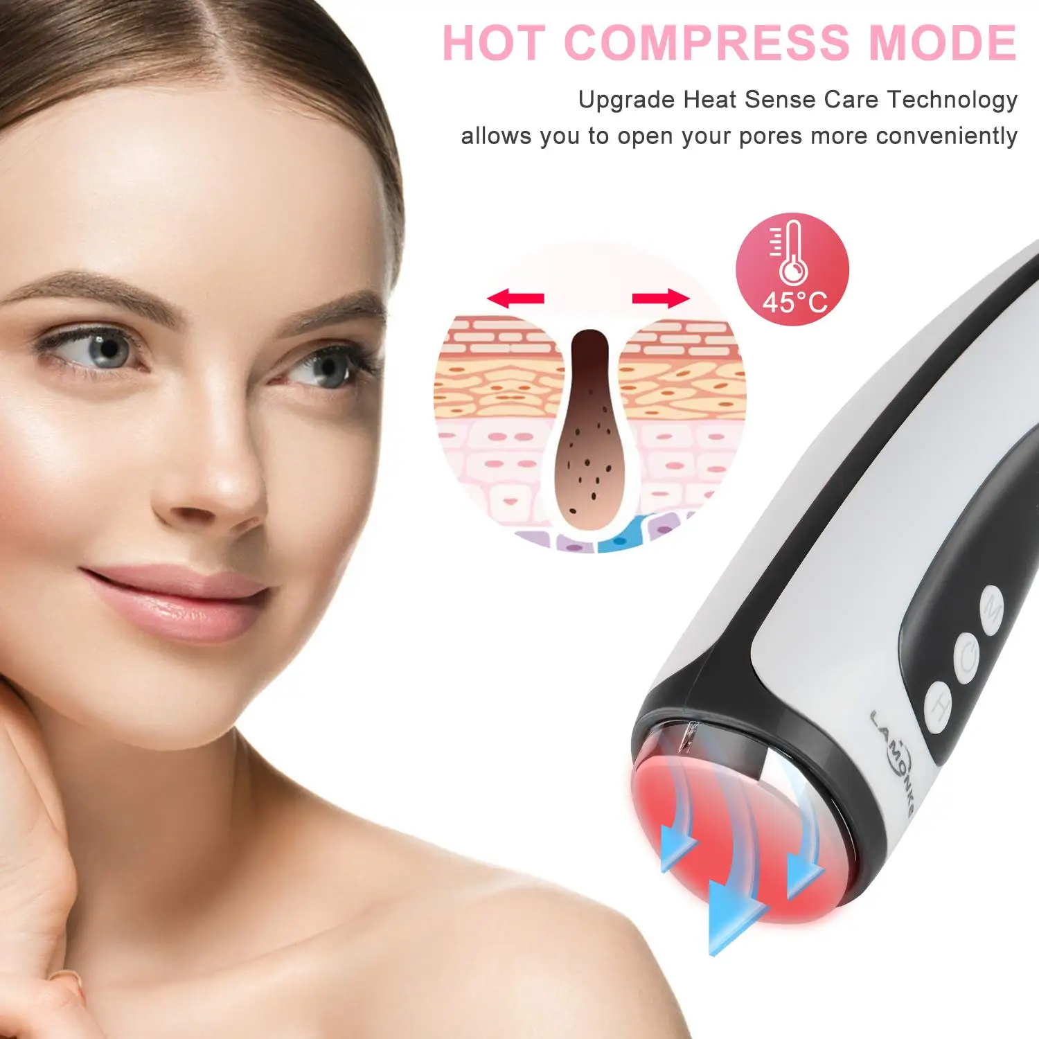 Mee-eter Stofzuiger Remover-Oplaadbare Mee-eter Acen Verwijderen Facial Cleanser Pore Met Hot Comprimeren Comedo Extractor Kit