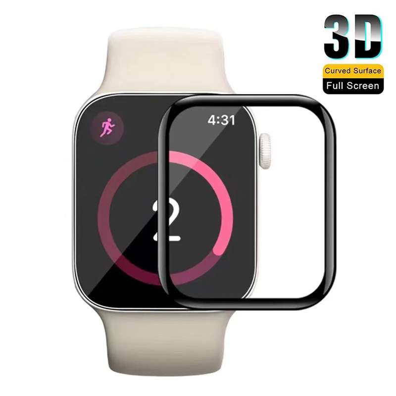 3D Curved Edge Protective Film For Apple Watch Series 8 7 41mm 45mm Screen Protector for Apple Watch Ultra 49mm