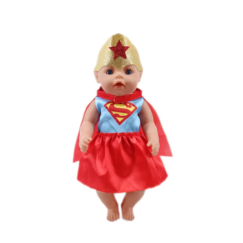 Doll Clothes 2Pcs/Set Superheros Clothes Cosplay For 18 Inch American Doll & 43 Cm New Born Baby Accessories,Logan Boy Doll Gift