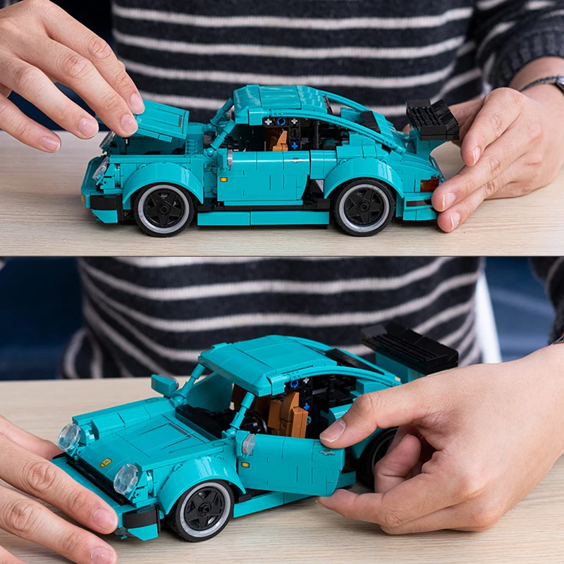 Sy 8310 idéias de alta tecnologia famosas blocos de construção de carro de corrida super tráfego veículo modelo tijolos diy brinquedos para presentes de aniversário dos meninos