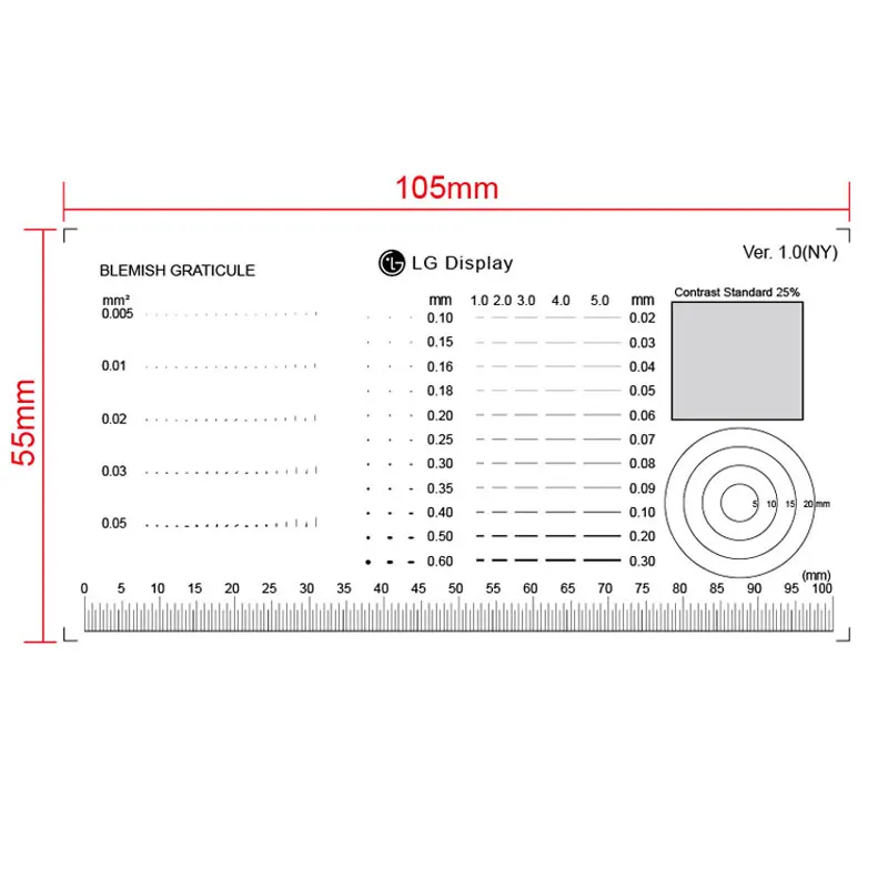 High Precision Point Gauge Measuring Tool LG Microscope Stain Card Micrometer Calibrator Magnifier Area  Gauge