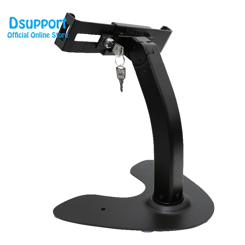Tablet desk stand anti-thief for 7-13 inch variety-size tablets, universal tablet stand with lock