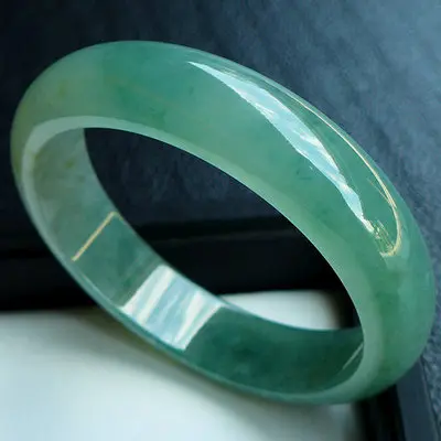 

Zheru Jewelry Natural Burmese Jadeite Light Green 54-62mm Bangle Elegant Princess Jewelry Best Gift