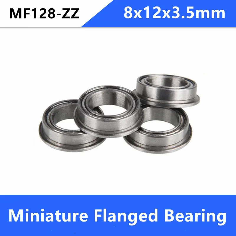 100pcs/500pcs Flanged bearing MF128ZZ / LF1280ZZ  miniature flange deep groove ball bearings MF128-2Z 8*12*3.5mm