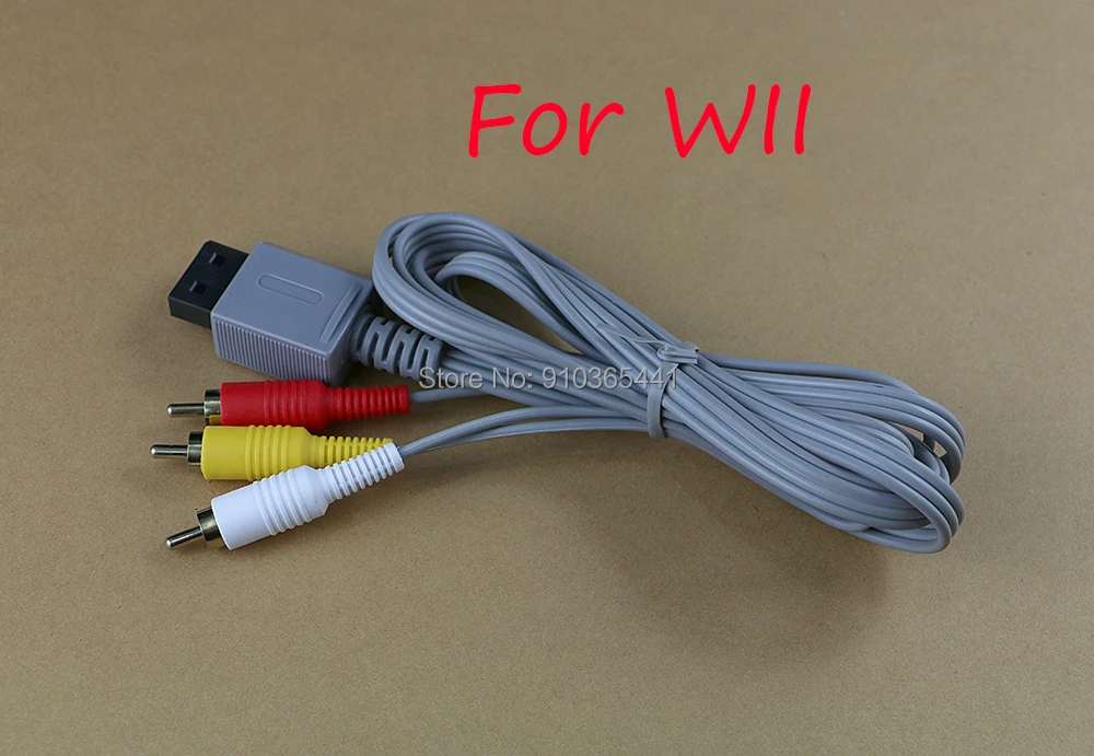 1pc/lot 3 RCA Cable for Nintend Wii controller Audio Video AV line Composite 480p Gold-plated 3RCA for wii Console Cable cord