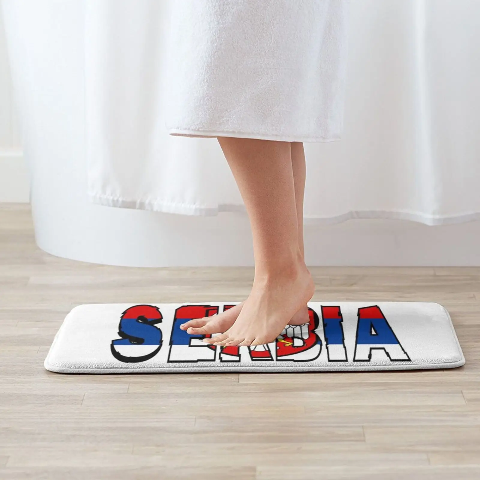 Serbia Flag Font Mat Rug Carpet Anti-Slip Floor Mats Bedroom Serbia Serbian Country Countries Euro Yugolsavia Slovakia