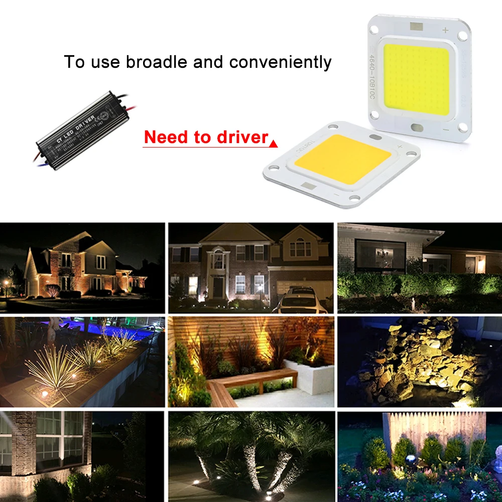 COB LED Chip 50W 30W 20W 10W 29-34V Modules LED Lamp COB CHIP Square Matrix For Spotlight Flood Light DIY Outdoor Garden